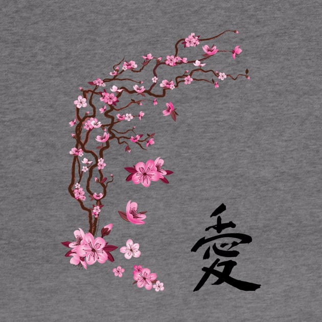 Japanese cherry tree with flowers - Love by ImproveYourself